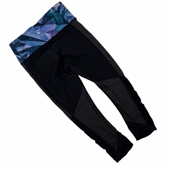 Lululemon Var-City Crop Capri Leggings Black Pretty Prism Size 4 - Picture 8 of 11